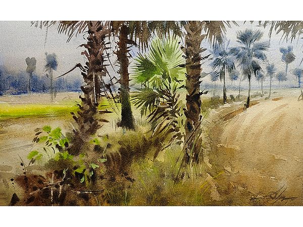 Village Scape | Watercolor Painting by Achintya Hazra