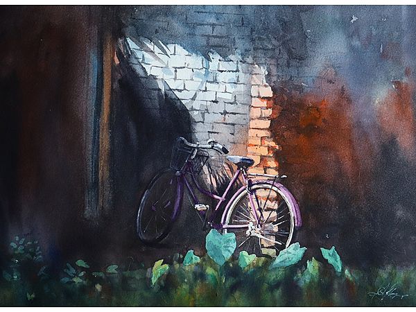 Cycle | Watercolor Painting by Achintya Hazra