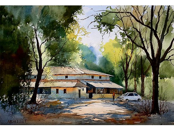 Back to My Village | Watercolor Painting by Abhijeet Bahadure