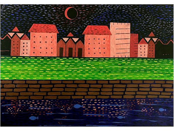 Night View | Acrylic on Oil | Arpa Mukhopadhyay