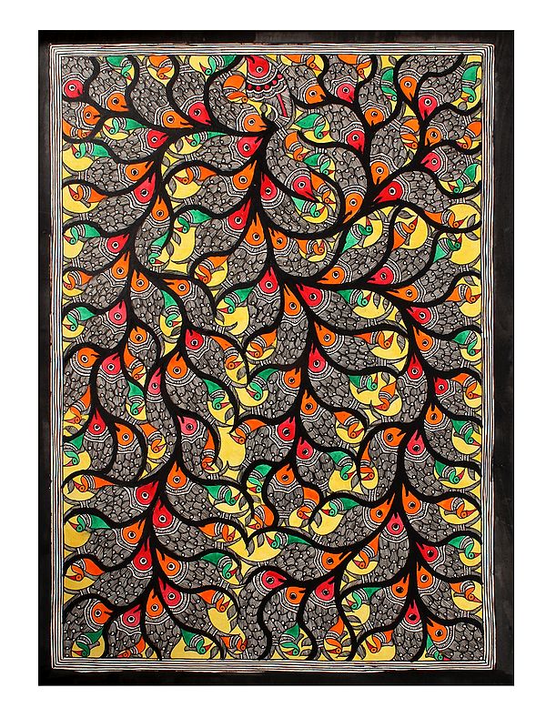 Fishes and Birds | Madhubani Painting