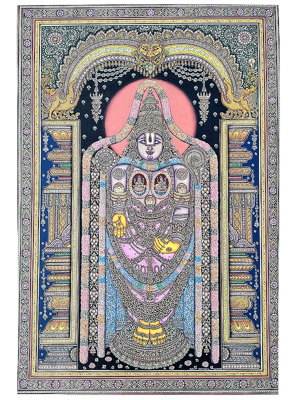Standing Lord Balaji (Venkateswara) With Lakshmi and Saraswati | By ‎Ratikanta Moharana