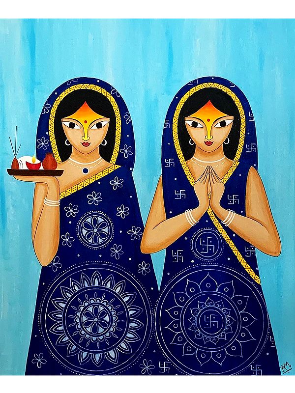 Greeting Women Painting | By Arpa Mukhopadhyay