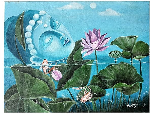 Peace Underwater | Acrylic on Canvas | Painting by Gayatri Mavuru