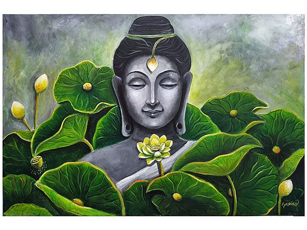 Nature Buddha | Acrylic on Canvas | Painting by Gayatri Mavuru