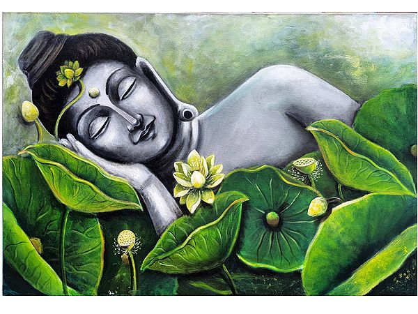 The Divine Sleep | Acrylic on Canvas | Painting by Gayatri Mavuru
