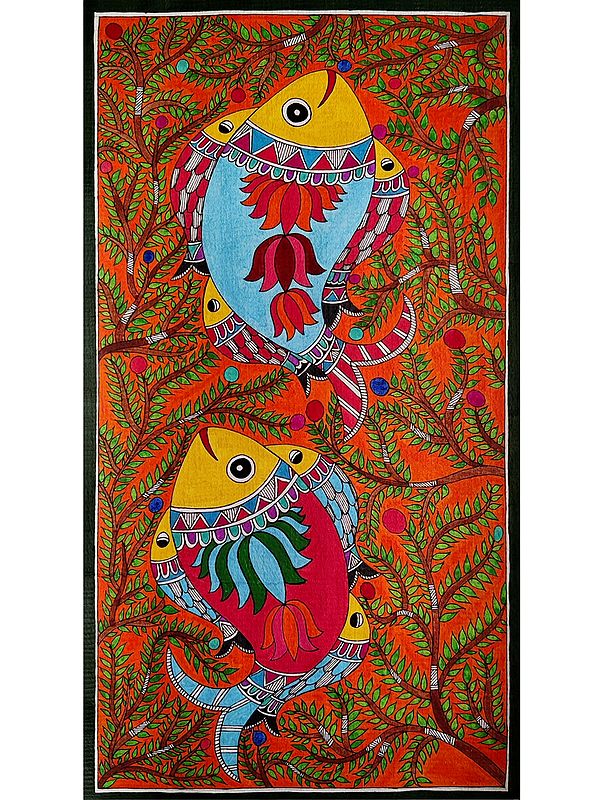 Cheerful Dual Fishes | By Jaya Tiwari | Watercolor Painting
