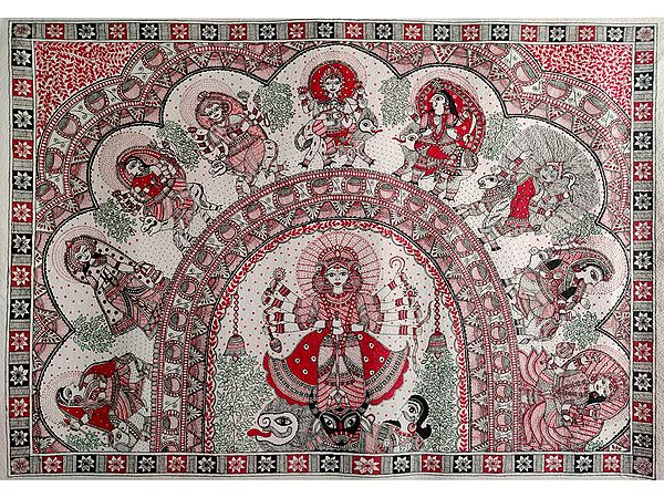 Mahadevi Durga and Nine Forms | By Jaya Tiwari | Watercolor Painting