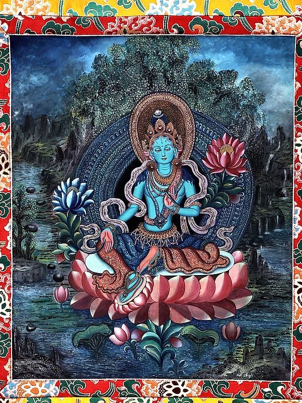 52" x 36" Superfine Goddess Green Tara - Tibetan Buddhist | Handmade