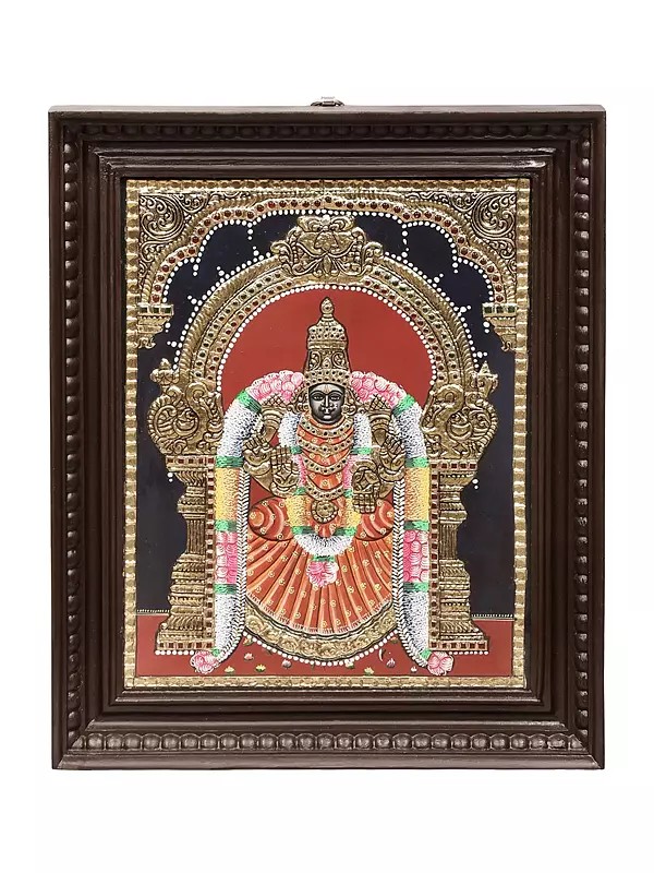 Padmavati Tanjore Painting | Traditional Colors With 24K Gold | Teakwood Frame | Handmade