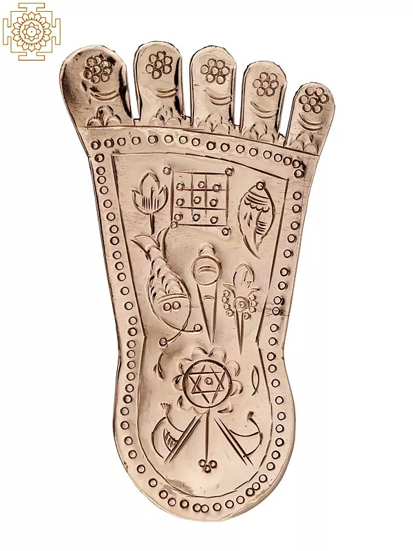 12" Small Copper Lord Vishnu Charan