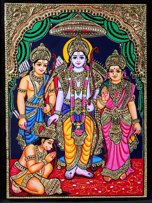 Ram Darbar Tanjore Painting | Traditional Colors With 24K Gold ...