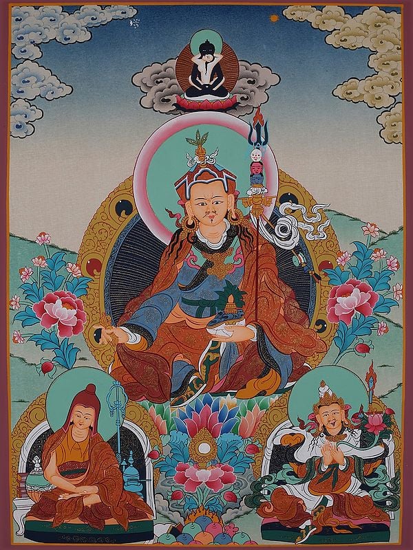 Guru Padmasambhava Brocadeless Thangka Painting