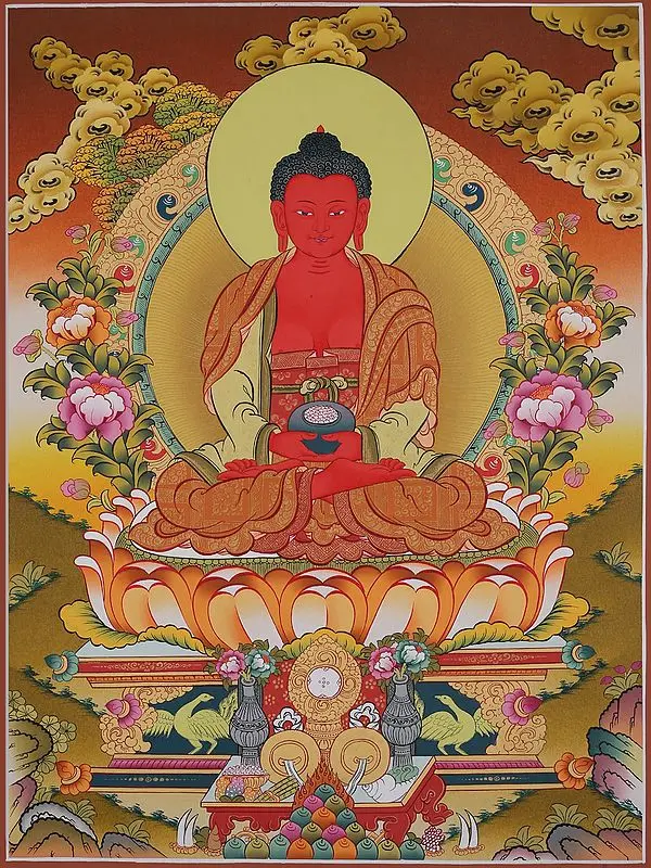 Amitabha Buddha (Brocadeless Thangka)