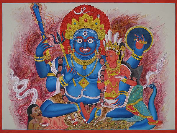 Newari Sitting Bhairava Kaumari (Brocadeless Thangka)