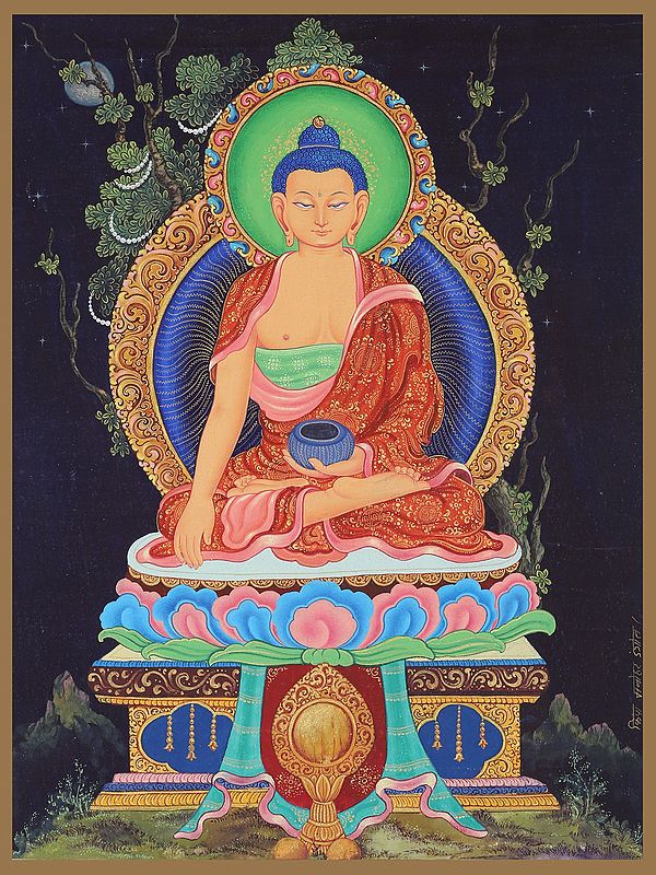 Newari Shakyamuni Buddha (Brocadeless Thangka)