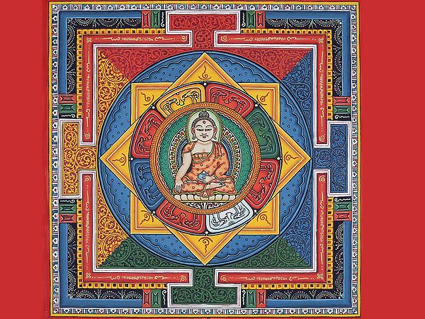 Newari Buddha Mandala (Brocadeless Thangka)