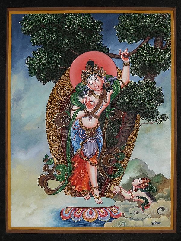 Newari Chintamani Lokeshvara (Brocadeless Thangka)