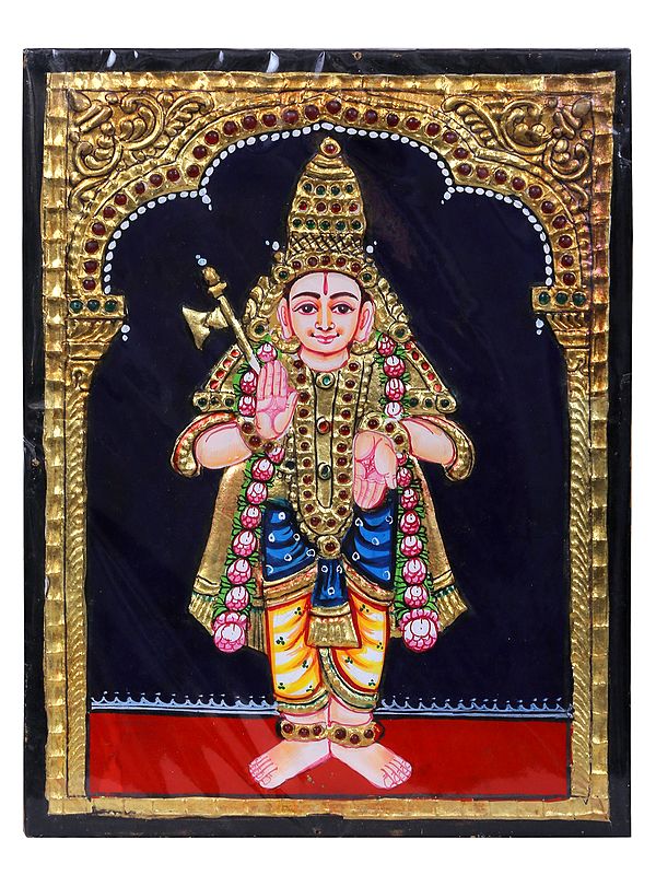Lord Krishna Avataram Tanjore Painting l Traditional Colors with 24 Karat Gold l With Frame