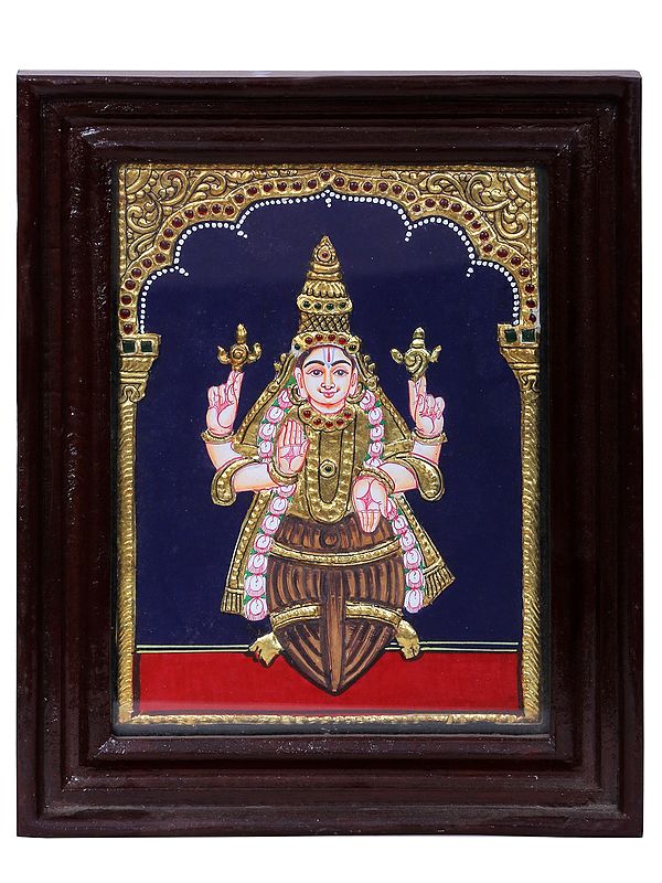 Kurma Avatar of Lord Vishnu Tanjore Painting | Traditional Colors with 24 Karat Gold | With Frame