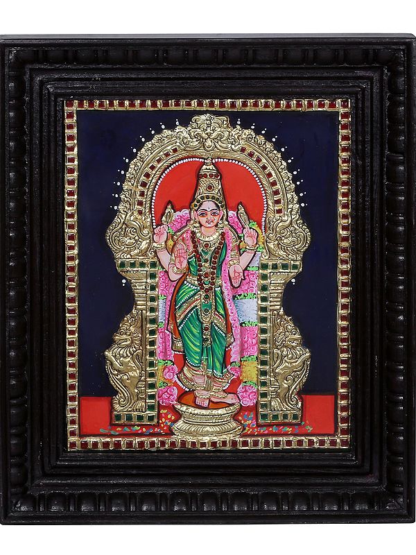 Goddess Shyamala l Traditional Colors with 24 Karat Gold l With Frame