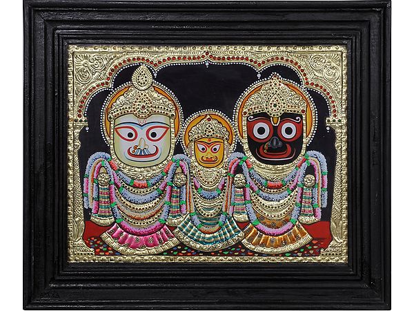Shri Jagannath Ji l Traditional Colors with 24 Karat Gold l With Frame