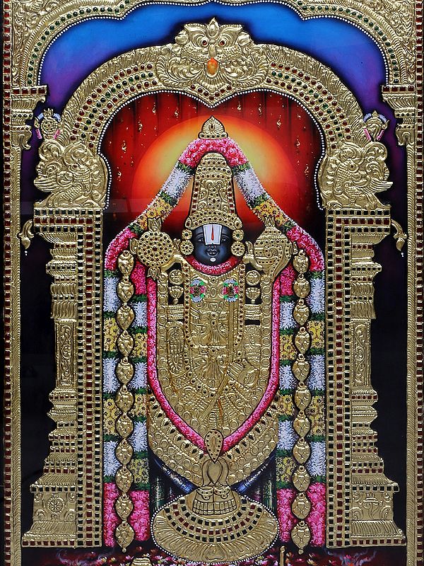 Tirupati Balaji (Venkateshvara) Tanjore Painting with Frame ...