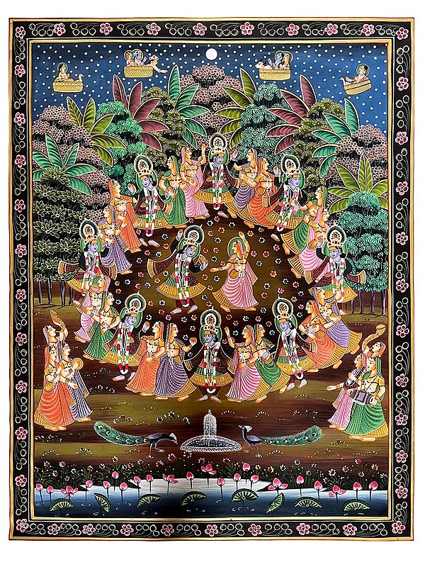 Lord Krishna Dancing With Radha | Pichwai Art