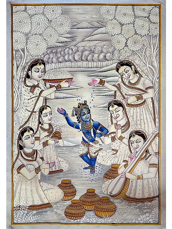 Bala krishna Worshipped By Gopis | Pichwai Art