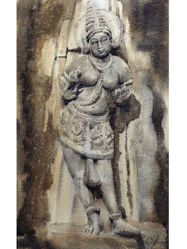 Ancient Indian Goddess | Watercolor On Paper