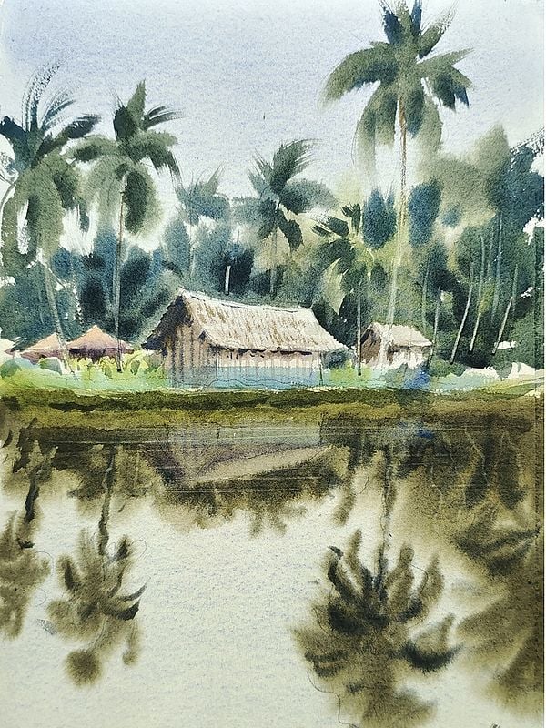 Coastal Village | Watercolor Painting