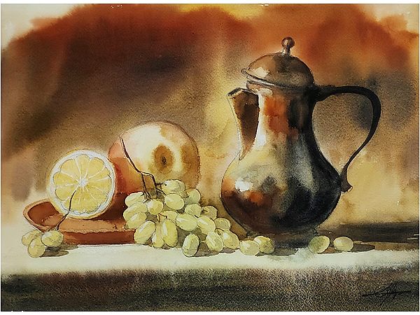 Grapes and Oranges | Watercolor Painting