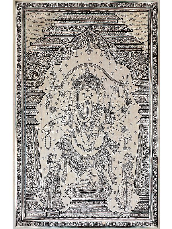 Multi-Hands Lord Ganesha | Patta Painting | Odisha Art