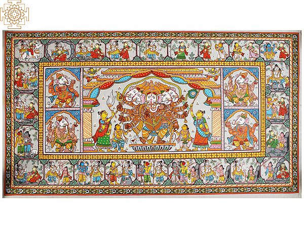 Hindu God Ganesh Leela Painting