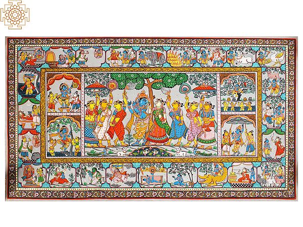 Hindi God Krishna Leela Painting