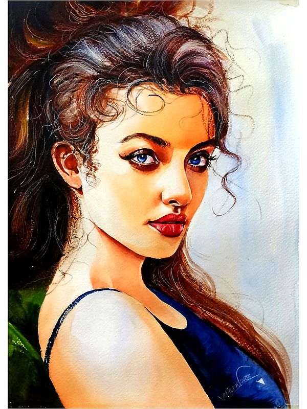 Portrait of Modern Woman | Water Color | Painting By Jugal Sarkar