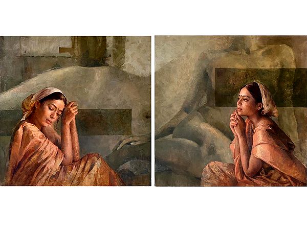 Hiatus (Diptych) | Painting by Nilisha Phad