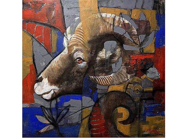 Bighorn Sheep | MK Goyal | Mix Media on Canvas