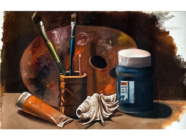 Still Life Art Materials | MK Goyal | Oil painting