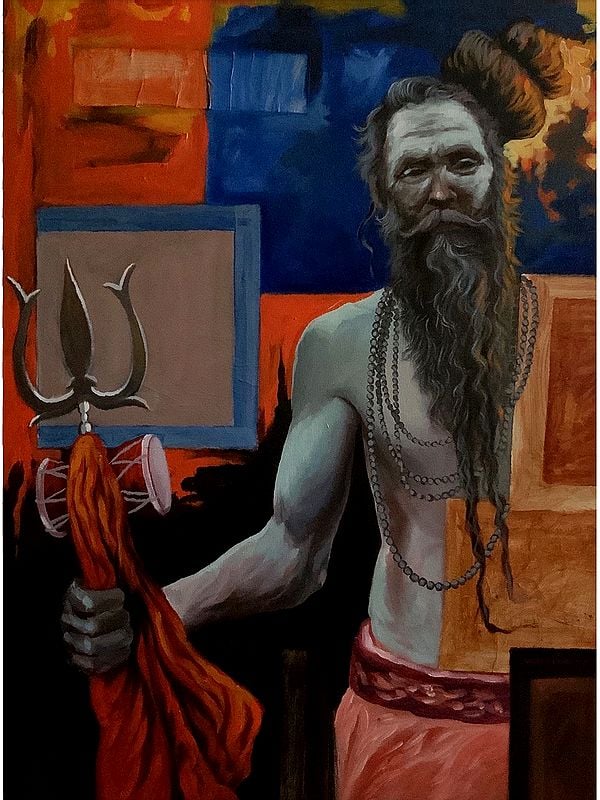 Aghori Sadhu -  A Shiva Devotion Painting by Artist MK Goyal