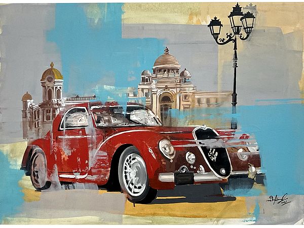 Vintage Car | Painting by MK Goyal