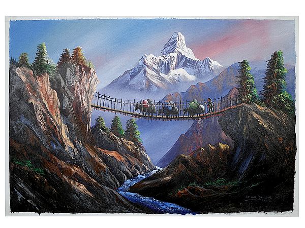Bridge at Amadablam | Oil Painting