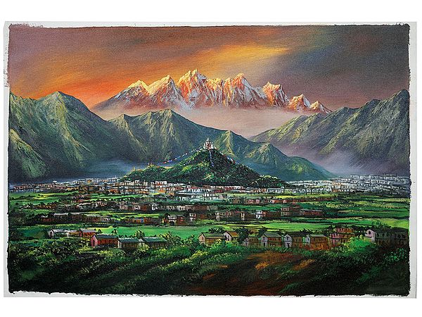 Swayambhu Hill | Oil Painting