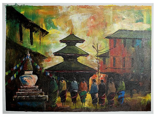 The Temple of Nepal | Oil Painting