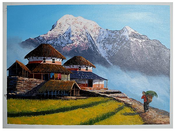 House At Dhaulagiri | Oil Painting