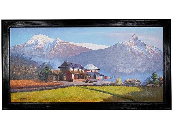 Village Near Mount Everest | Oil On Canvas