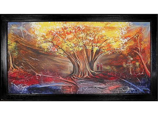 Mystical Golden Tree | Oil On Canvas