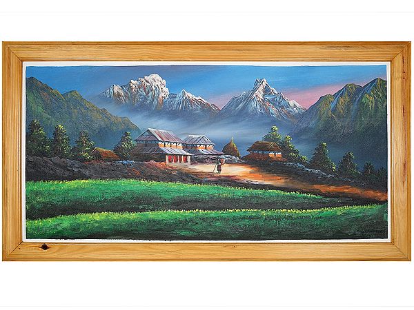 Annapurna Himachali Machapuchare | Oil On Canvas (With Frame)