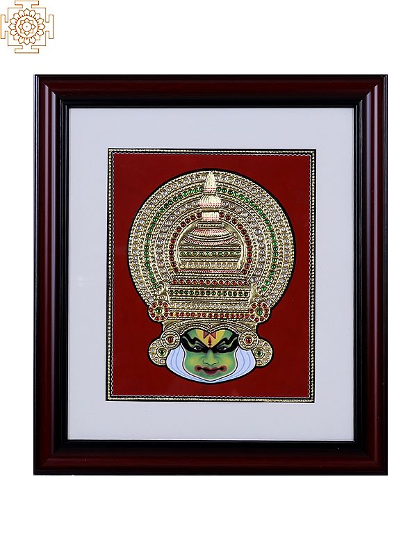 Kathakali Face | Tanjore Art with Gold Foil Work