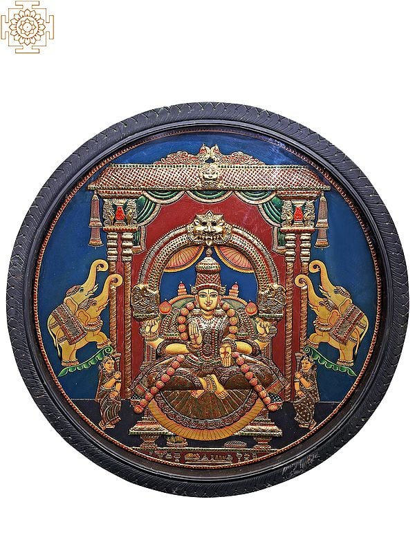 Gajalakshmi in Circular Frame